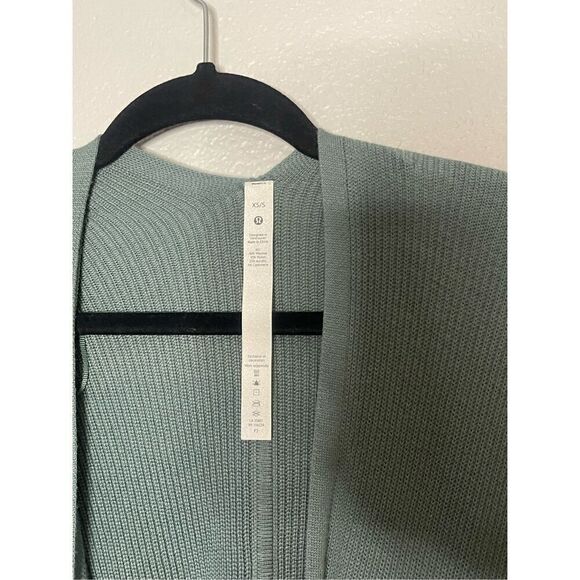 Lululemon Cashlu Knit Cashmere Blend Wrap Cardigan Sweater XS/S Teal - Picture 3 of 5